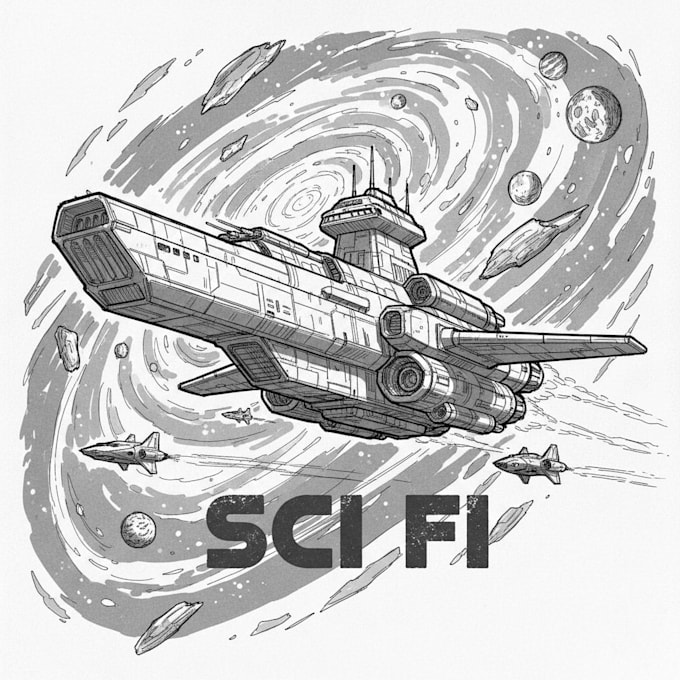 design a sci fi spaceship models