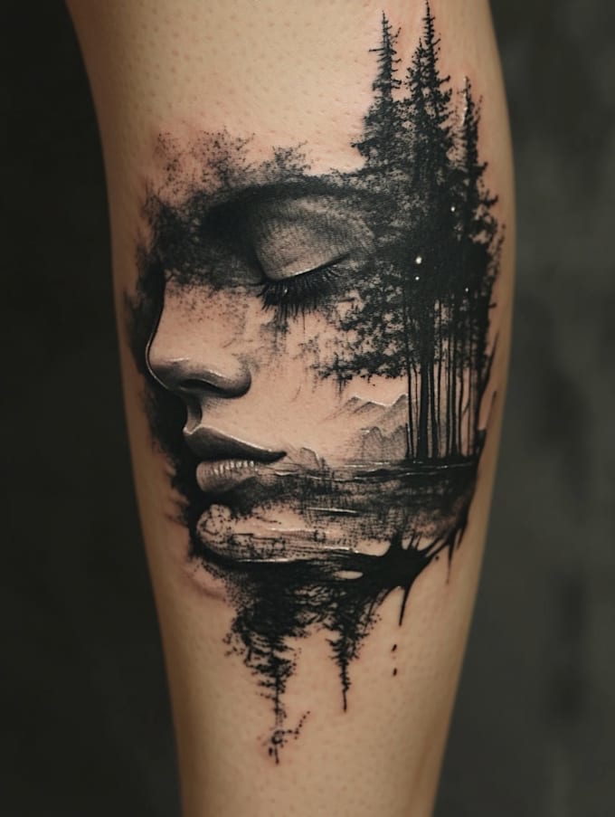 create sleeve tattoo design in geometric style