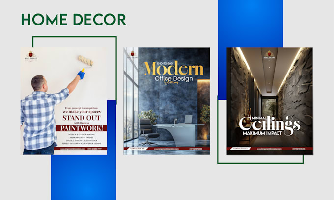 design home decor social media posts and instagram graphics