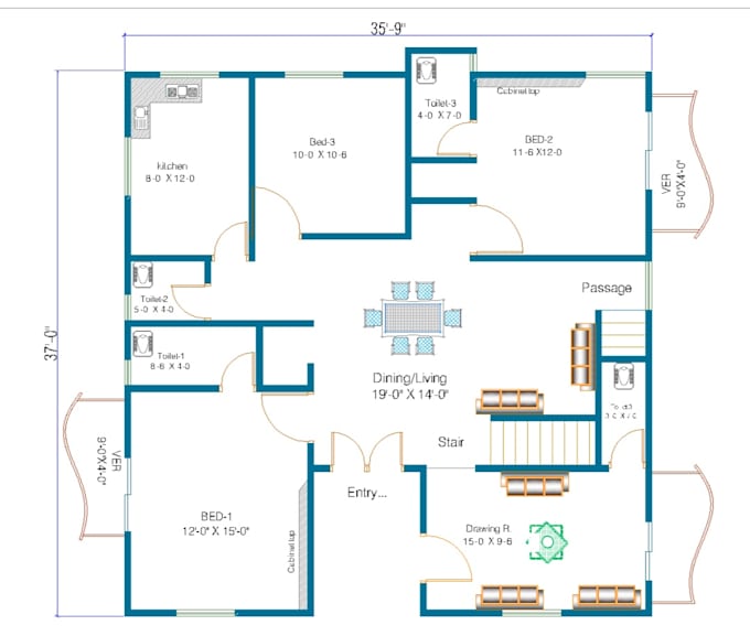 do 2d house floor plan elevation electrical plan plumbing permit drawing stamp