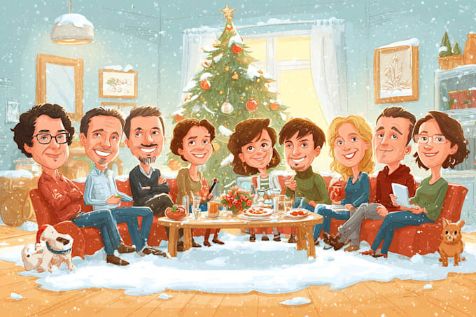 draw christmas cartoon caricature