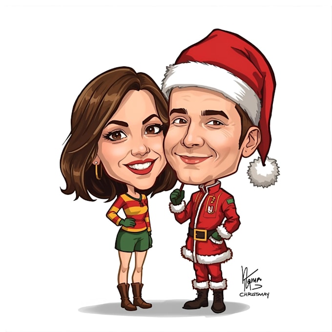 draw christmas cartoon caricature