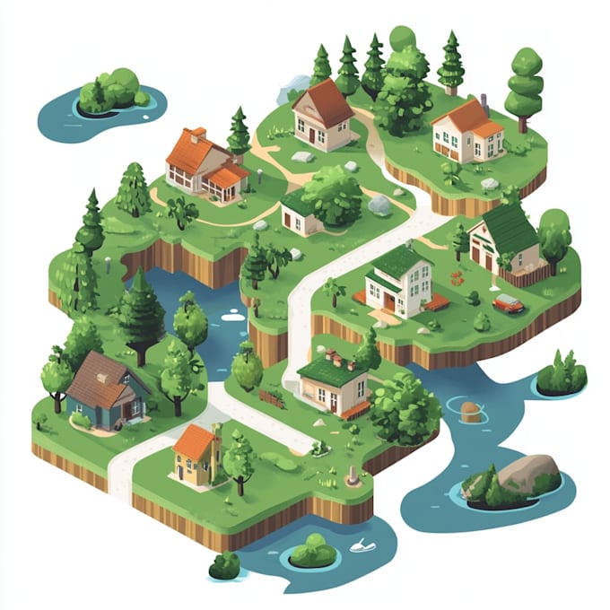 draw a unique vector or isometric map