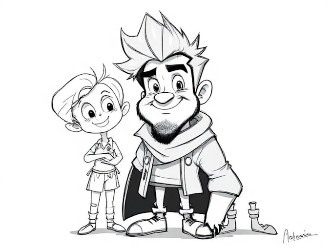 sketch your cartoon character