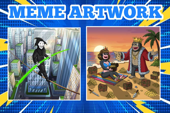 draw funny custom crypto meme coin art for you