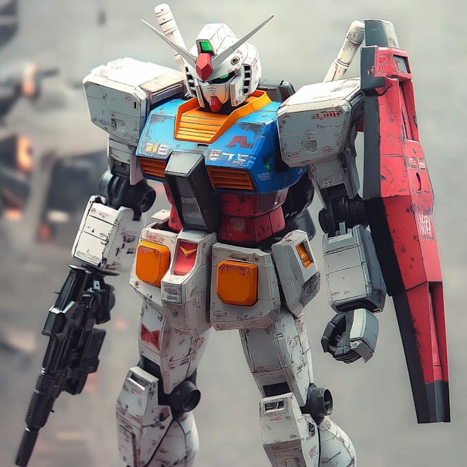 create epic sci fi gundam and mecha concept art