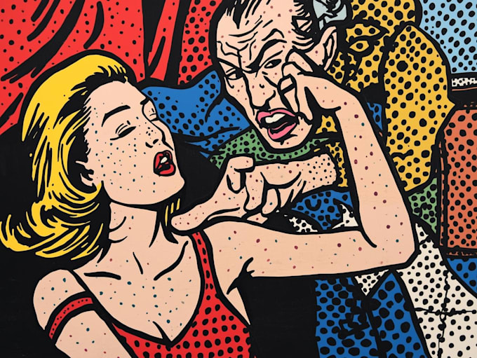 draw pop art portrait in roy lichtenstein style