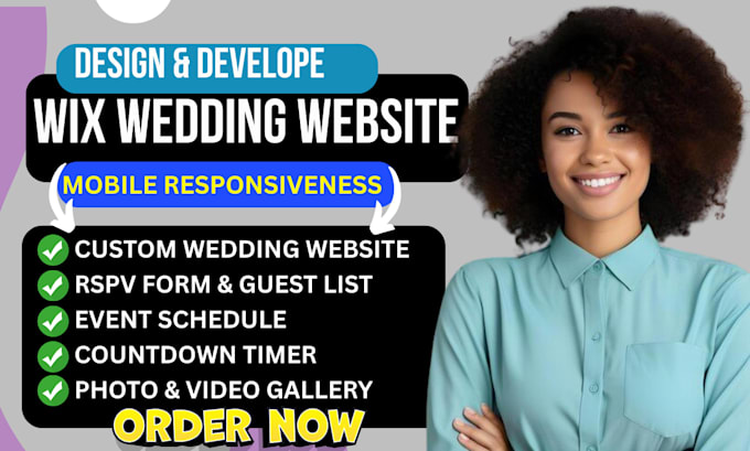 design wix wedding website event planner site with rsvp and booking tools