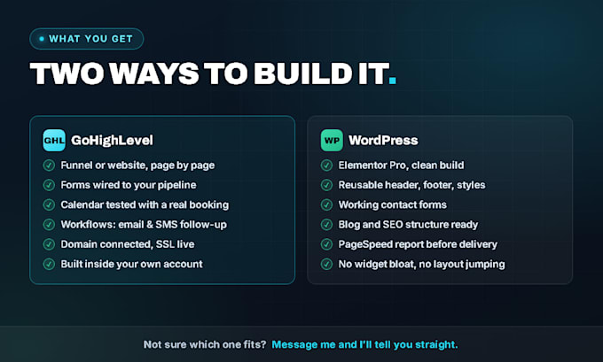 build your gohighlevel website, funnel or landing page