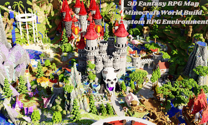 design 3d fantasy rpg maps, minecraft rpg world, custom builds, adventure map
