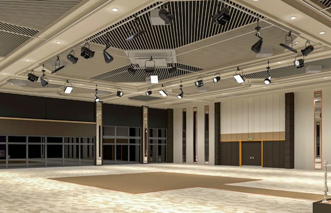 Retrofit interior concept event hall,auditorium, 3d floor plan,banquet ...
