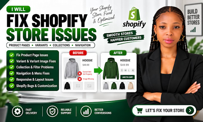 fix shopify bugs, product variants, and navigation issues