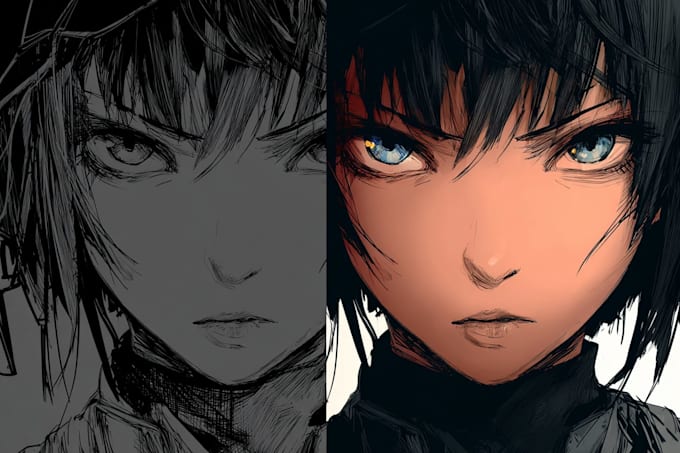 draw a custom manga art characters and illustrations