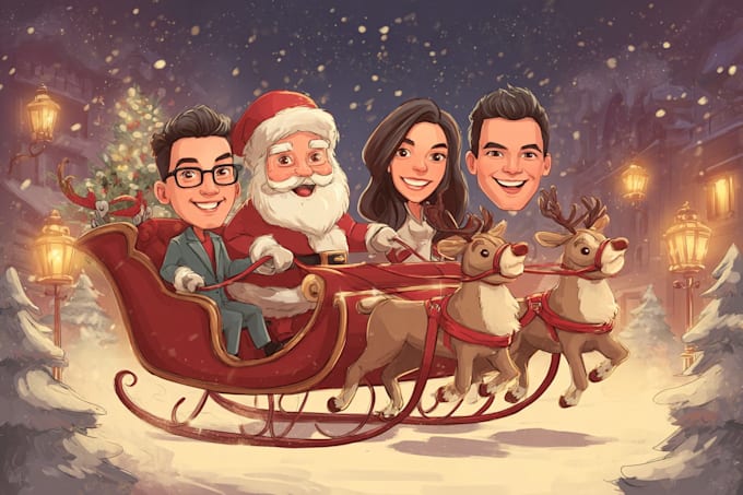 draw christmas cartoon caricature