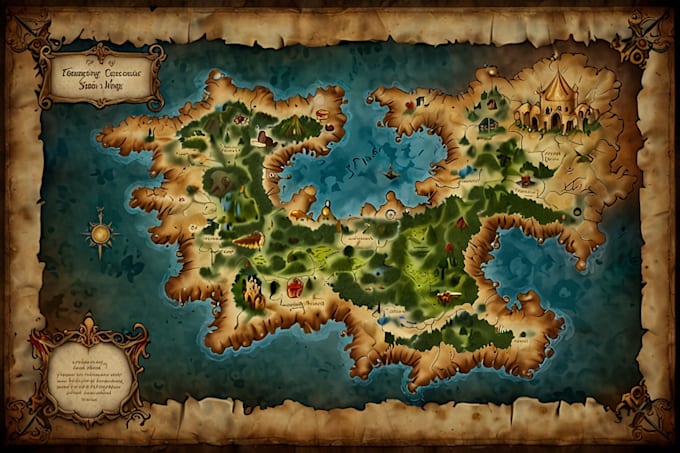 create fantasy map illustration for map