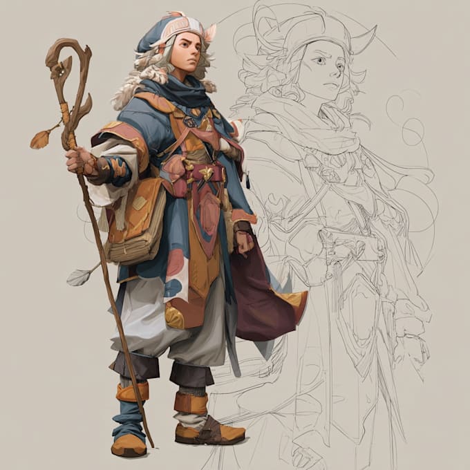 draw fancy fantasy character art