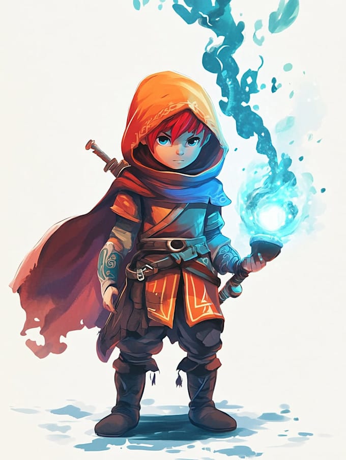 do 2d game character illustration