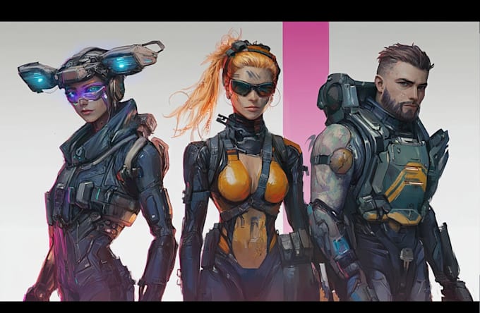design anime character , cyberpunk character