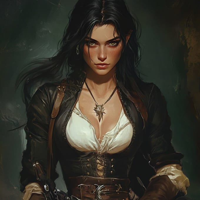 create a full color dnd character illustration