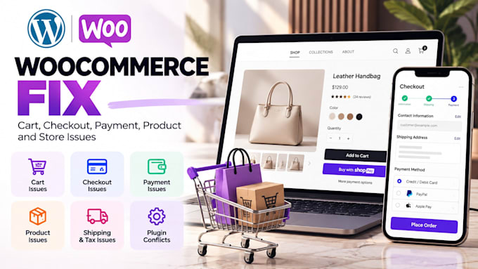 fix woocommerce checkout, cart, payment and product issues