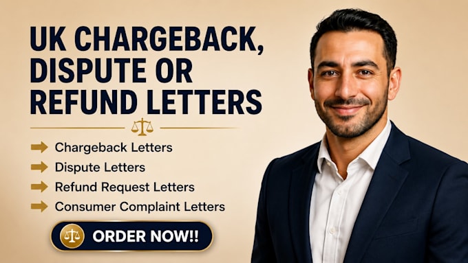 draft UK chargeback, refund, dispute and consumer complaint letters in 24 hours