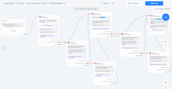 create manychat, uchat chatbot for instagram, messanger, and whatsapp