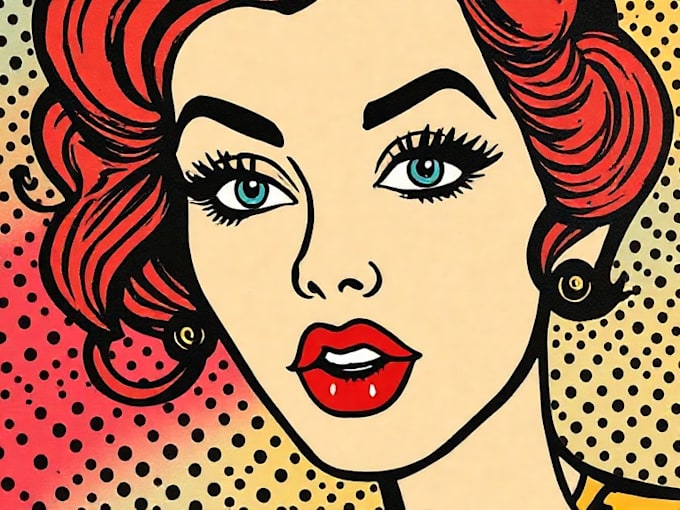 draw a retro pop art roy lichtenstein style
