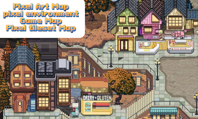 design custom pixel art maps for rpg and game environment
