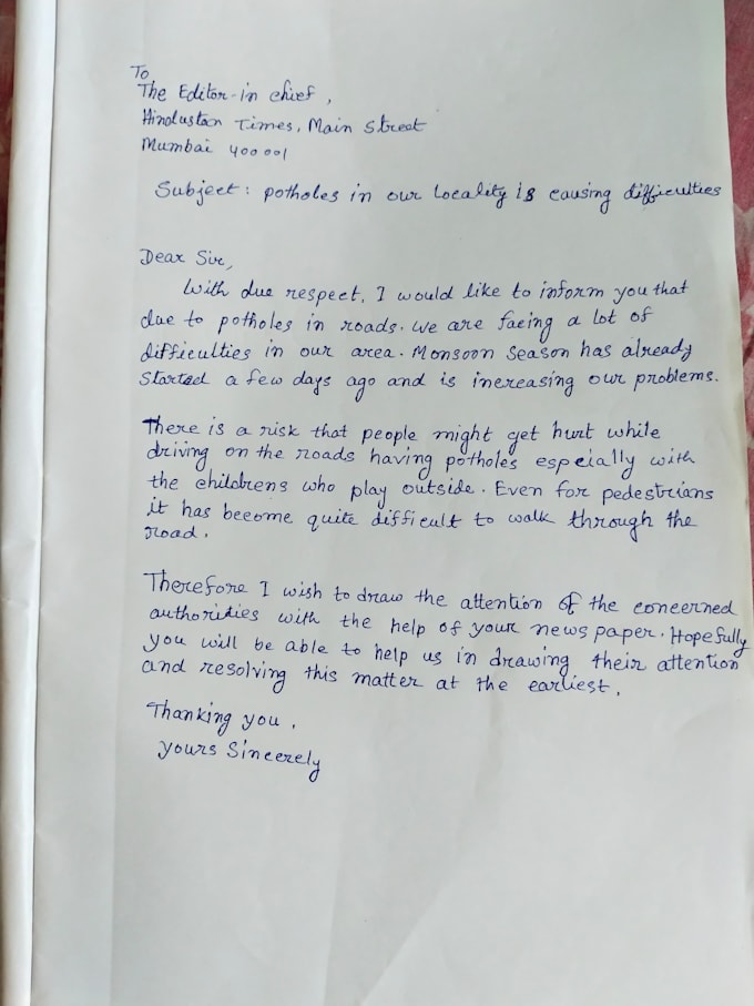 handwrite notes and letters