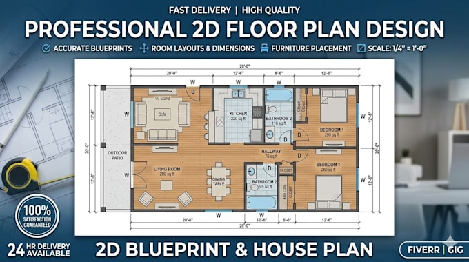 create professional autocad 2d floor plans