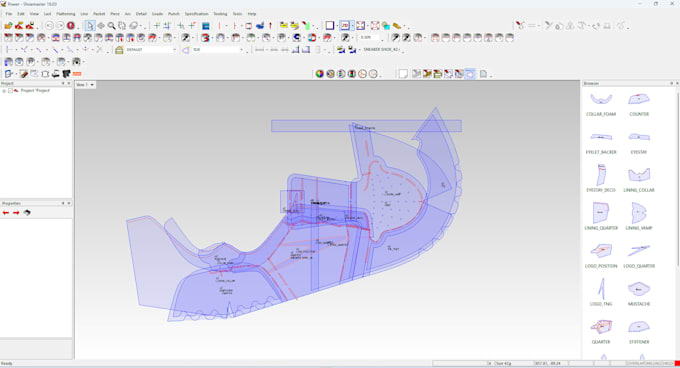 make sneakers shoe design pattern and grading file for you