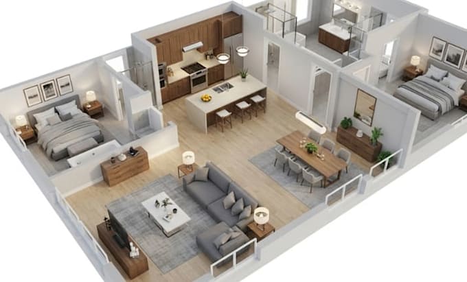 Create professional 2d and 3d floor plans with realistic rendering by ...
