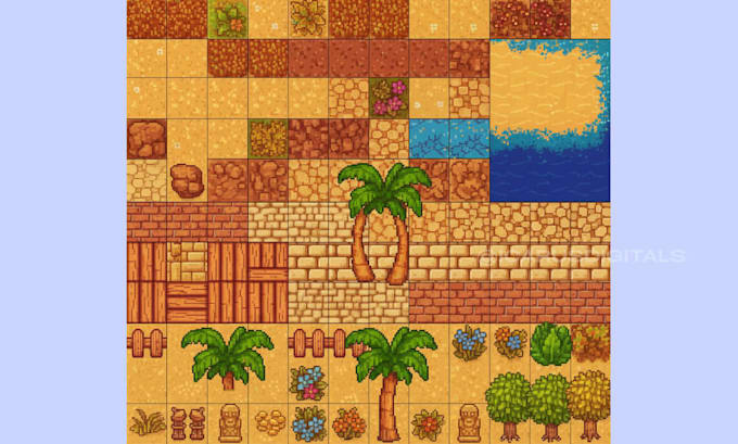 design custom pixel art tilesets and backgrounds