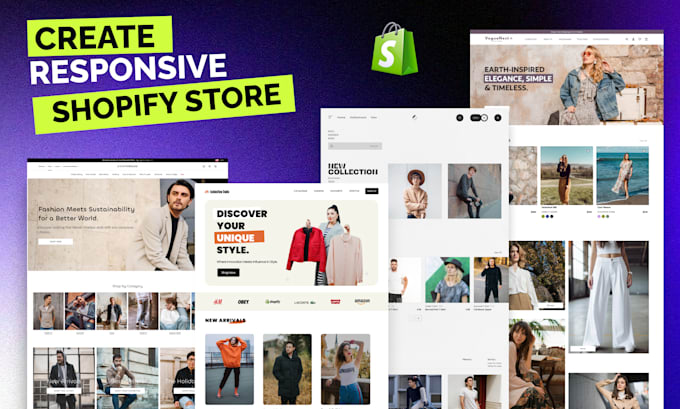 custom shopify clothing store responsive fashion ecommerce website