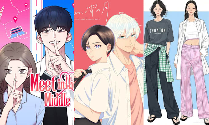 Draw webtoon cover shonen light novel cover design anime graphic novel ...