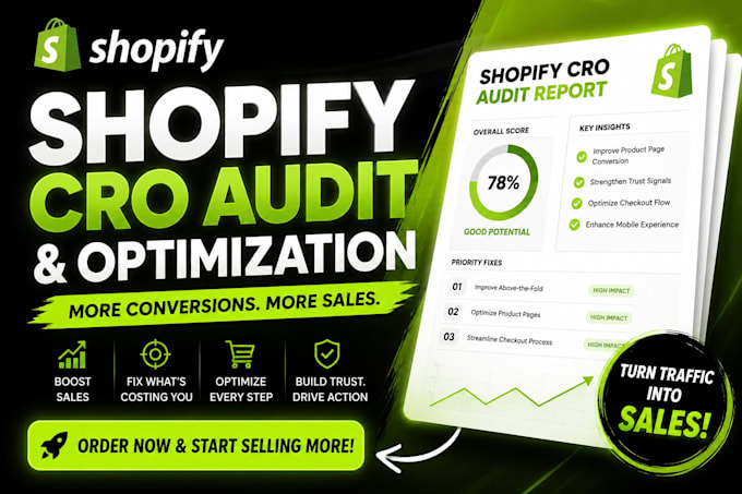 do a shopify cro audit and conversion rate optimization to boost sales