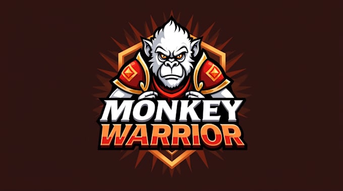 make a high quality monkey warrior mascot logo with unlimited revision