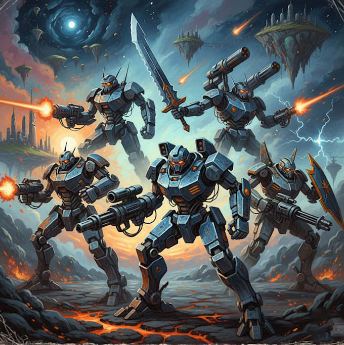 do mecha robot gundam illustrations