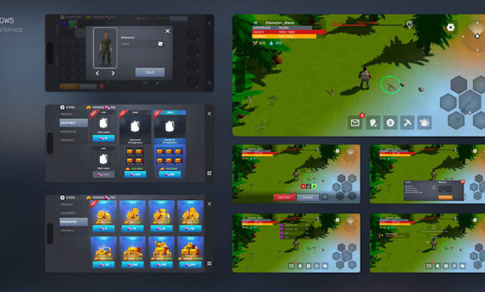 Design mobile game ui, menus, onboarding, hud and icons, figma to unity ...