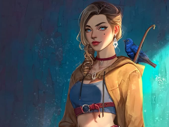 do realistic portrait illustration in any background