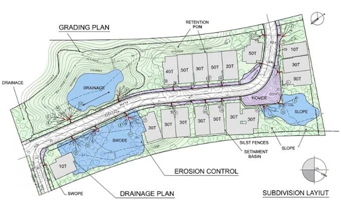 make professional architecture subdivision grading plan drainage plan erosion