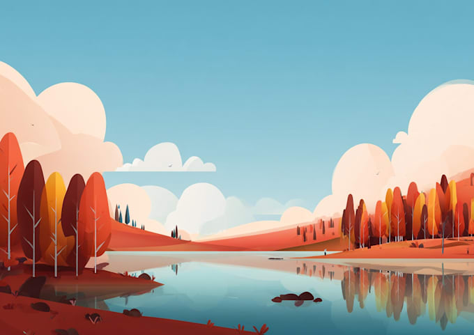illustrate beautiful flat landscape illustration art