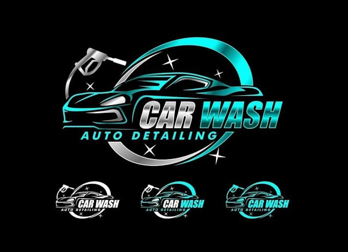 design unique logo for car wash and bin cleaning