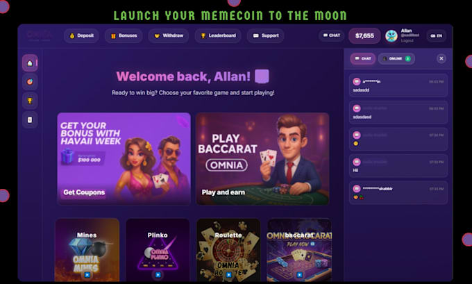 create viral memecoin website or crypto site