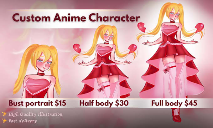 draw your custom anime visual novel character