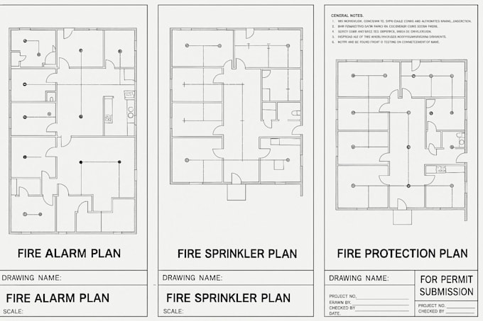 Prepare fire alarm, fire sprinkler, and fire protection plans for ...