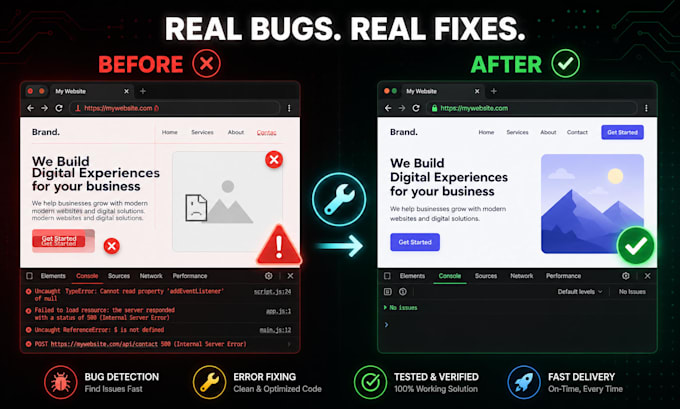 fix HTML, CSS, javascript and PHP bugs and errors