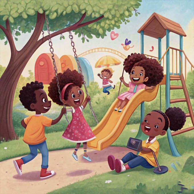 create african american children book illustration