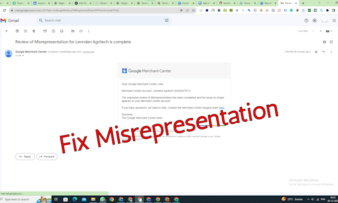 fix google merchant center misrepresentation and suspended