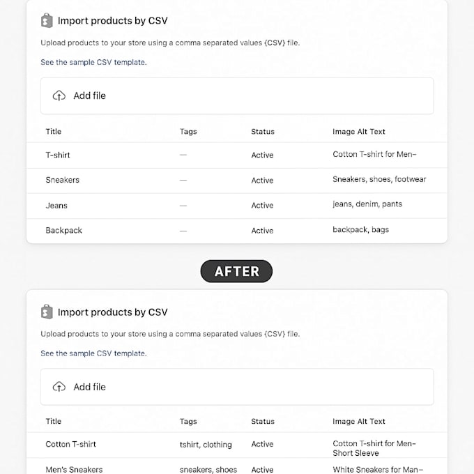 upload and optimize shopify products for SEO
